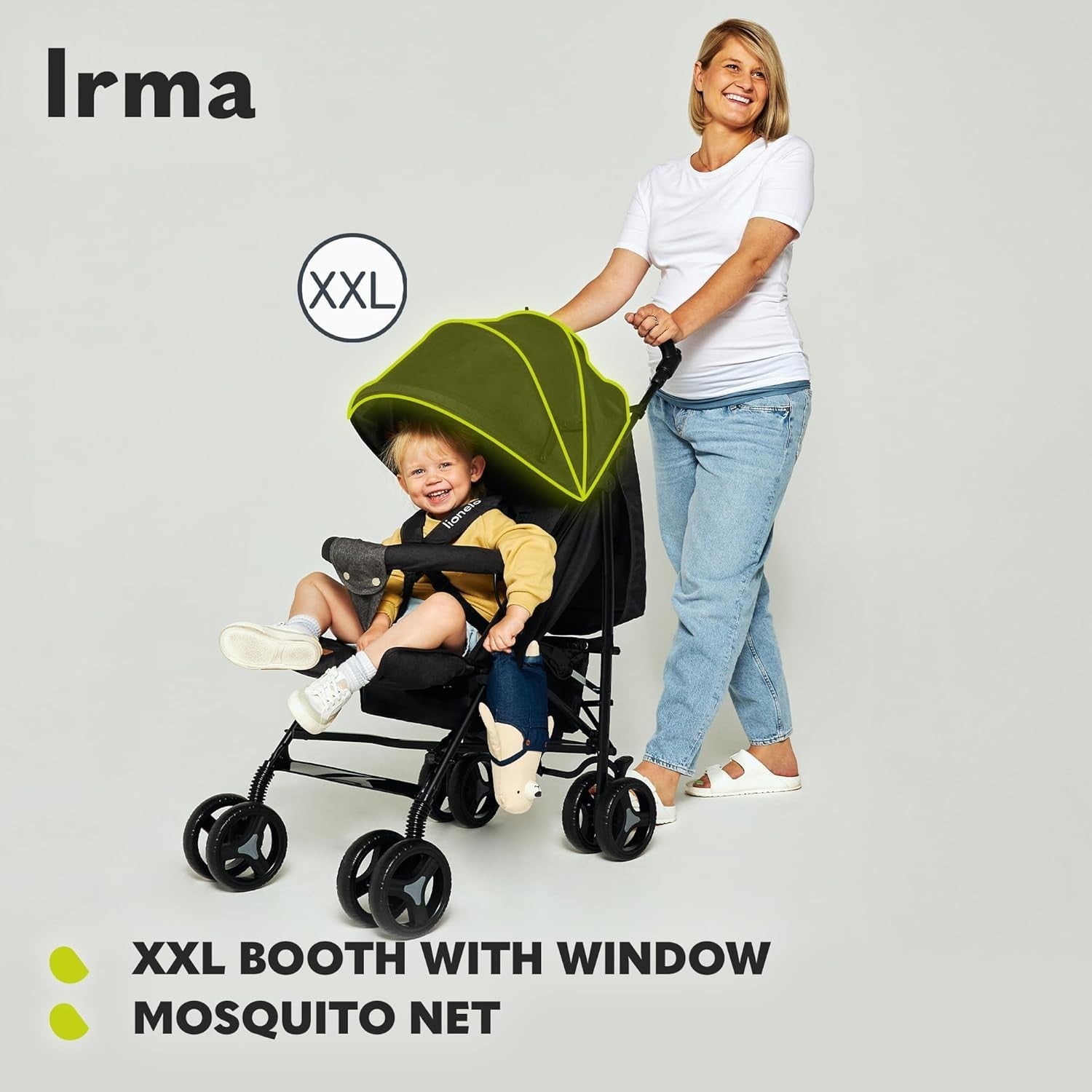 Foldable Baby Pram Lie Flat, Rotating Handles, Lightweight 7kg Travel