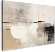 Abstract Grey Canvas Wall Art 60x40cm Framed Modern