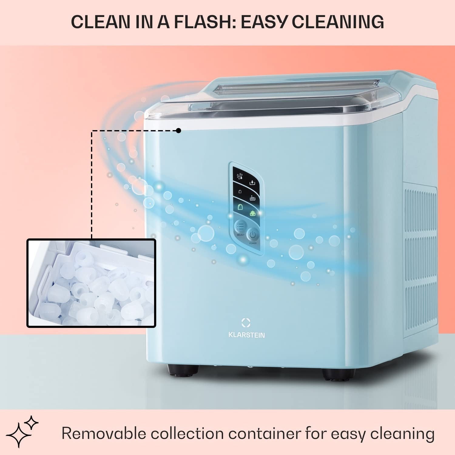 Countertop Ice Maker Machine 12kg/24h Fast Bullet Ice Self Cleaning 1.5L