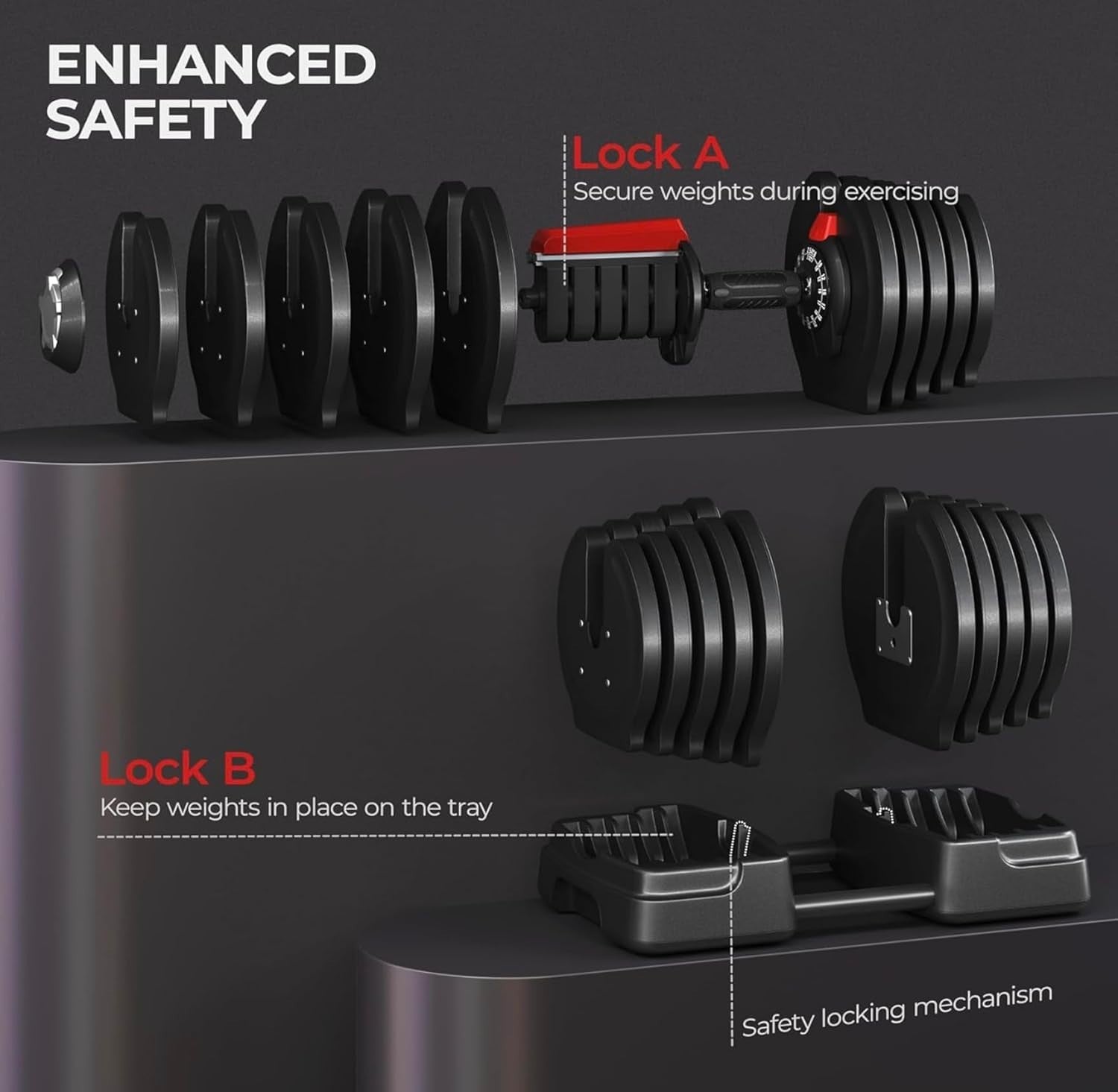 40KG Adjustable Dumbbell & Barbell Set 2-in-1 Home Gym Free Weights