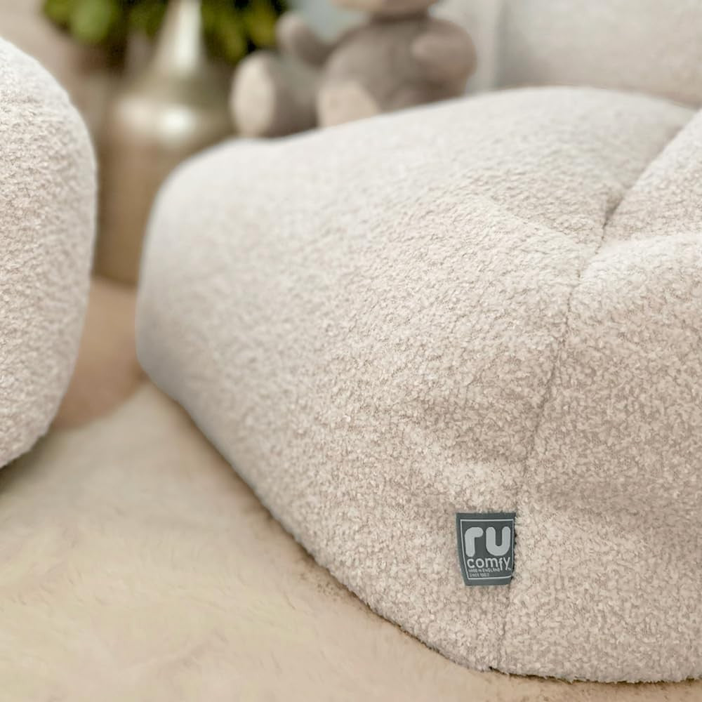 Kids Boucle Bean Bag Chair Soft Armchair Seat Washable Cover Toddler Room