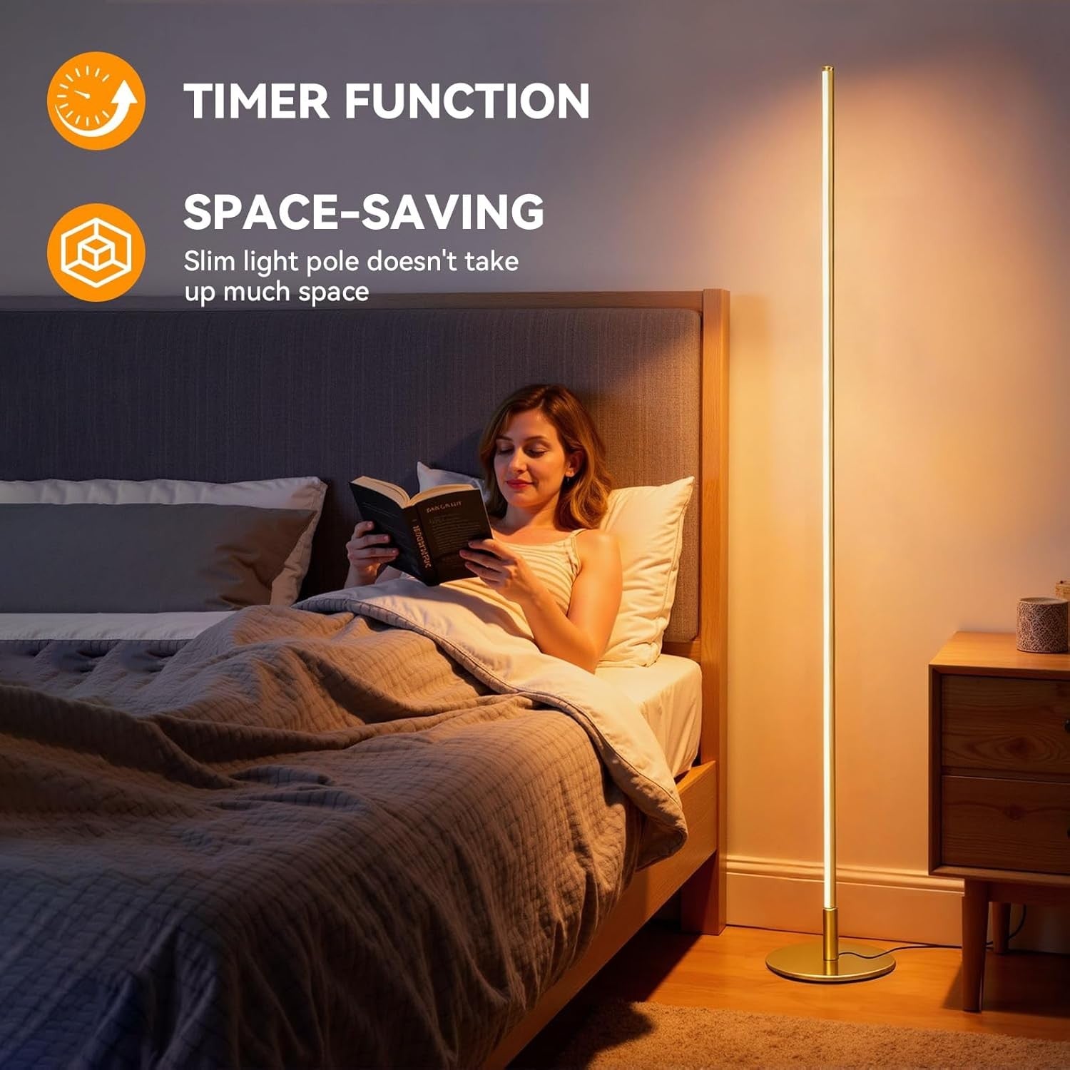 LED Floor Lamp Remote Control Dimmable 3000–6000K Tall Corner Light