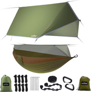 Camping Hammock Tent with Rain Fly | Double Bug Net | Lightweight Hiking Gear