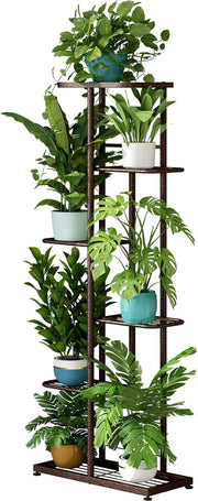 6 Tier Bronze Metal Plant Stand Indoor Outdoor Multi Pot Display Shelf