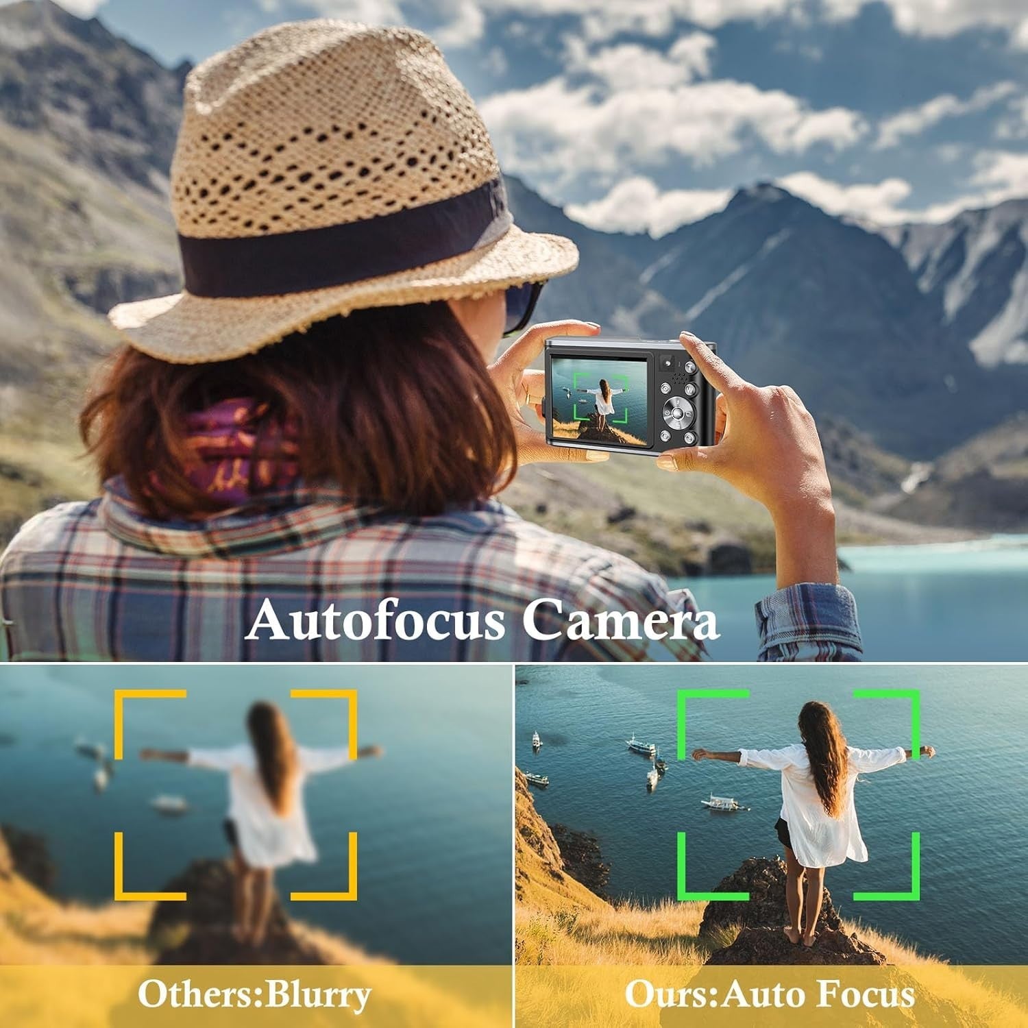 5K 64MP Vlogging Camera WiFi Flip Screen 16X Zoom White Kit