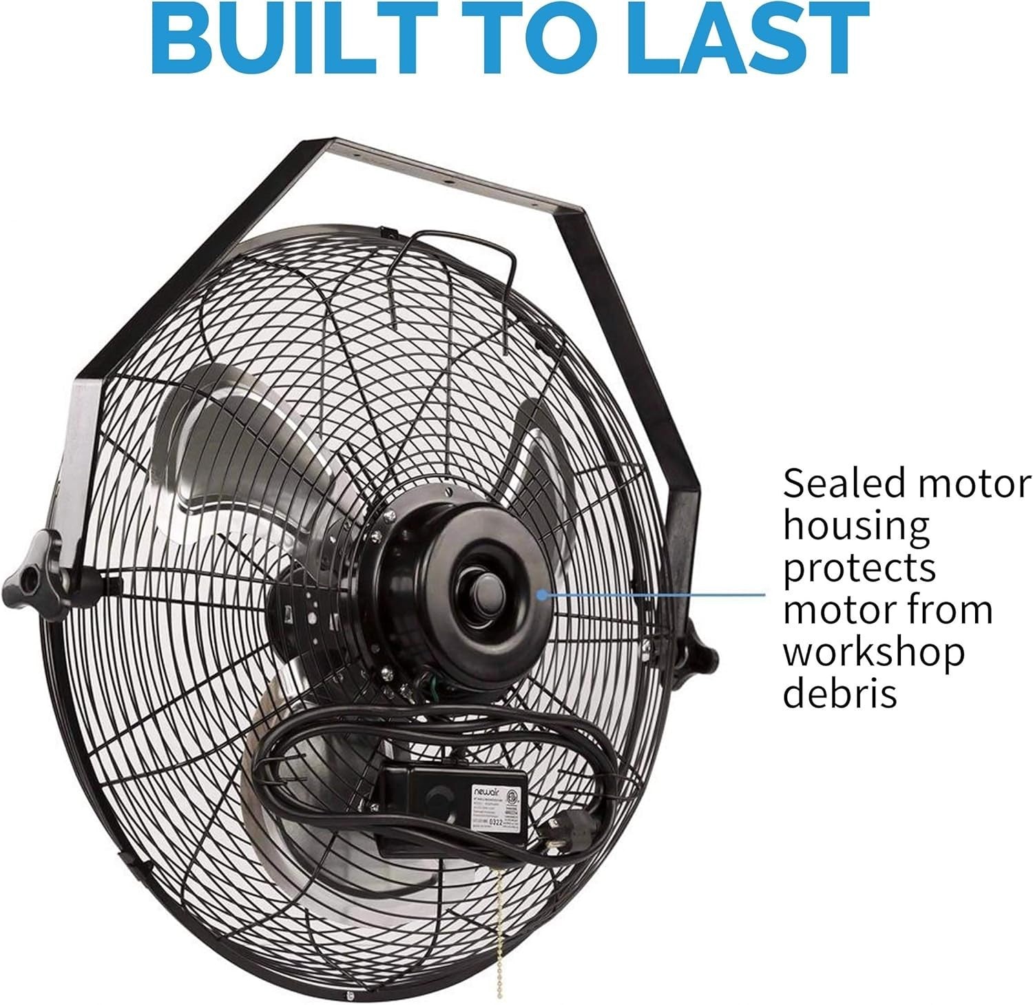 18" Wall Fan – High-Velocity 3000CFM Industrial Cooling w/ 3-Speed Metal Blades