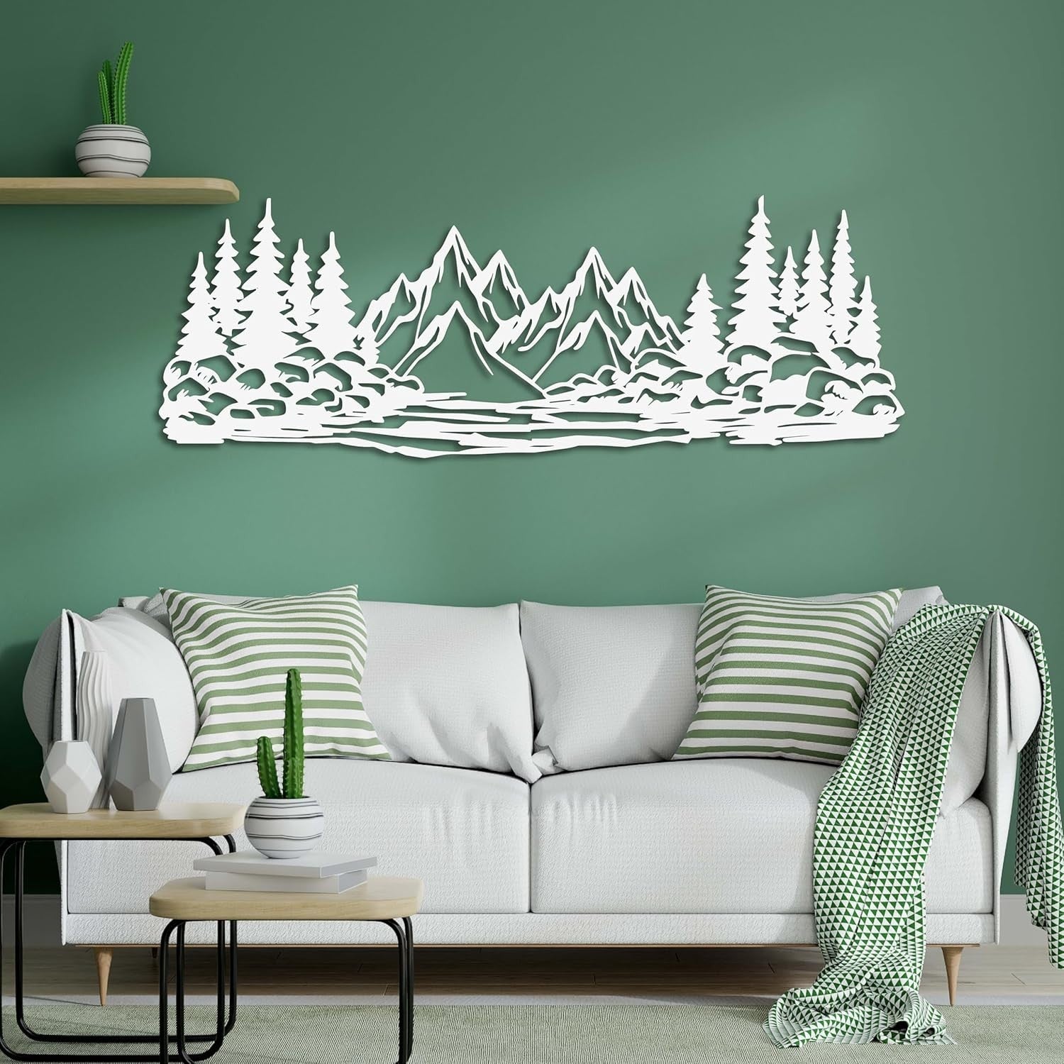 Mountain Forest Metal Wall Art Farmhouse Pine Tree Wall Decor