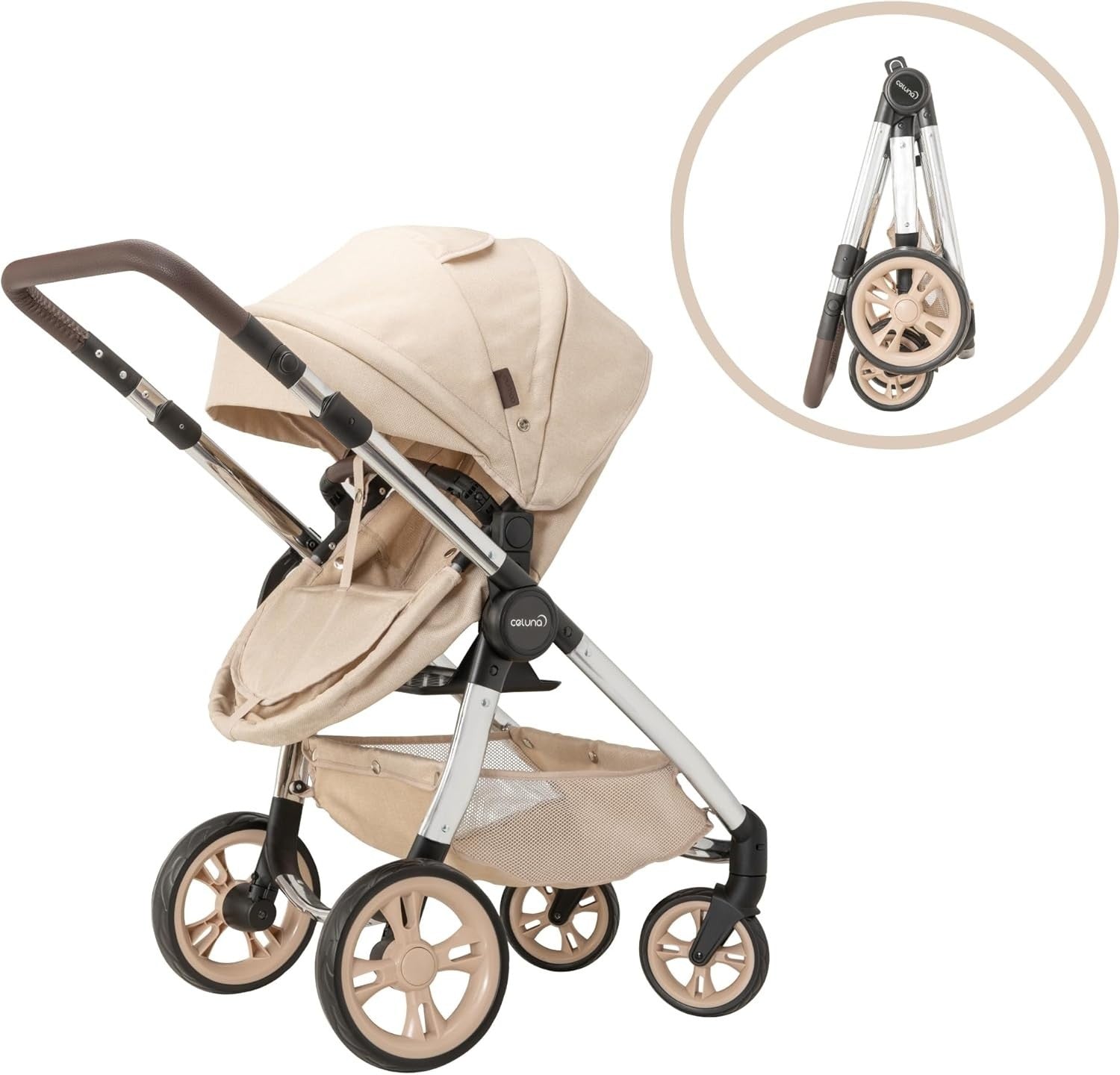3in1 Dolls Pram Pushchair Bassinet Adjustable Handle Toy Stroller 3+