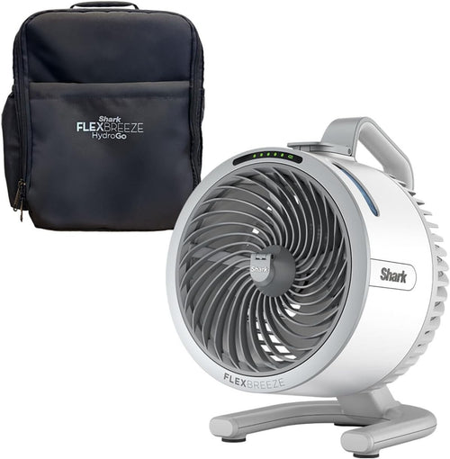 White Portable Misting Fan – 5-Speed Rechargeable Table Fan LED & Cooling Spray