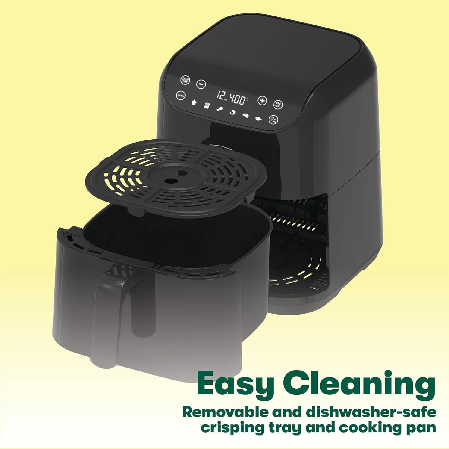 6L Touchscreen Air Fryer 1500W 6in1 Presets Nonstick Dishwasher Safe