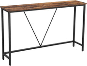 Rustic Slim Console Table Narrow Entryway Hallway Sofa Table 120cm Metal