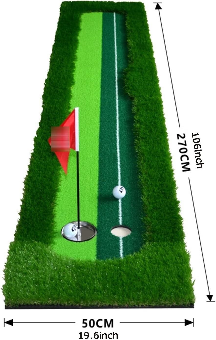 Portable Golf Putting Green Indoor Outdoor Training Mat Alignment Guides