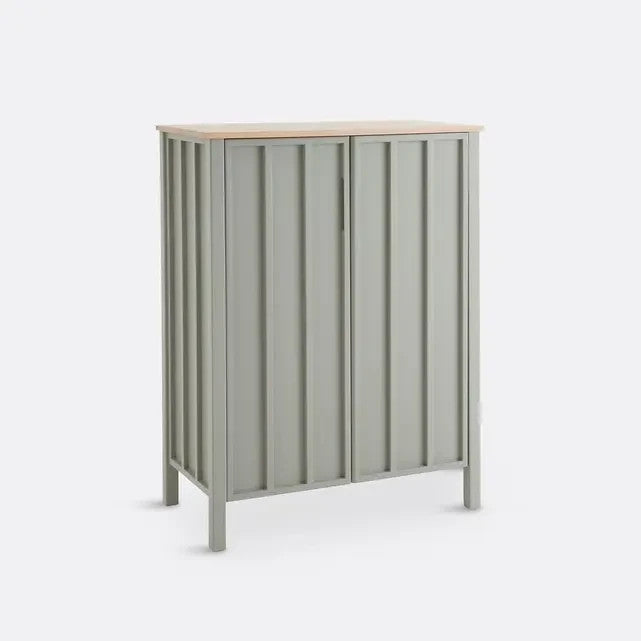 Modern Pine 2 Door Sideboard Cabinet Soft Close FSC Wood Green Oak Finish
