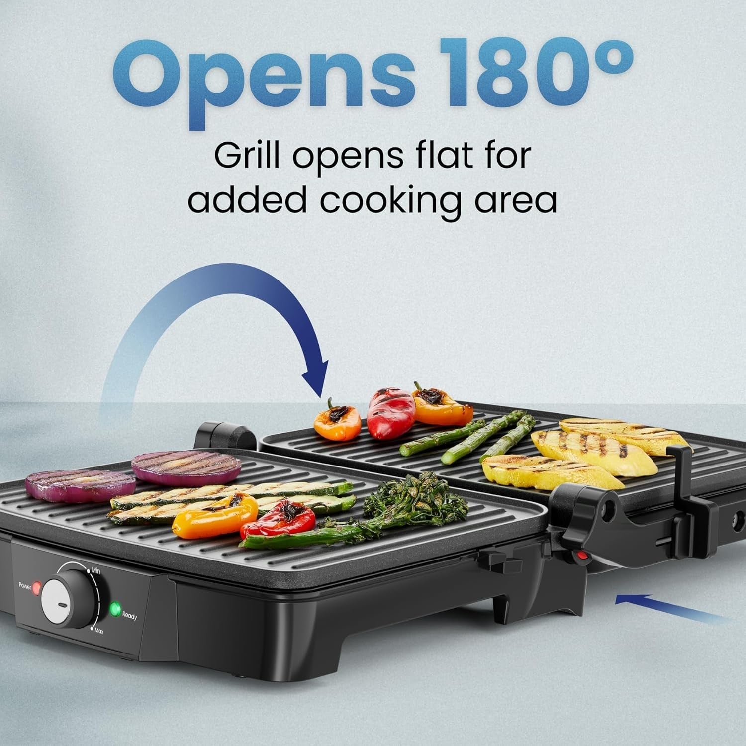4 Slice Panini Press Grill 700W Non Stick 33.2cm Black