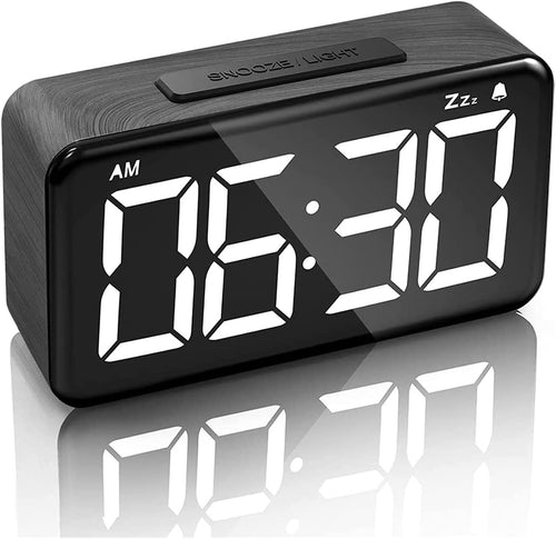 Digital Alarm Clock LED Large Display USB Charging Bedside Clock for Heavy Sleep