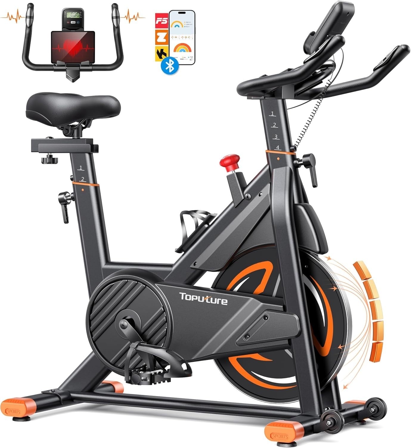 Quiet Magnetic Spin Bike w/ LCD, App, 15kg Flywheel & 350lb Weight Capacity