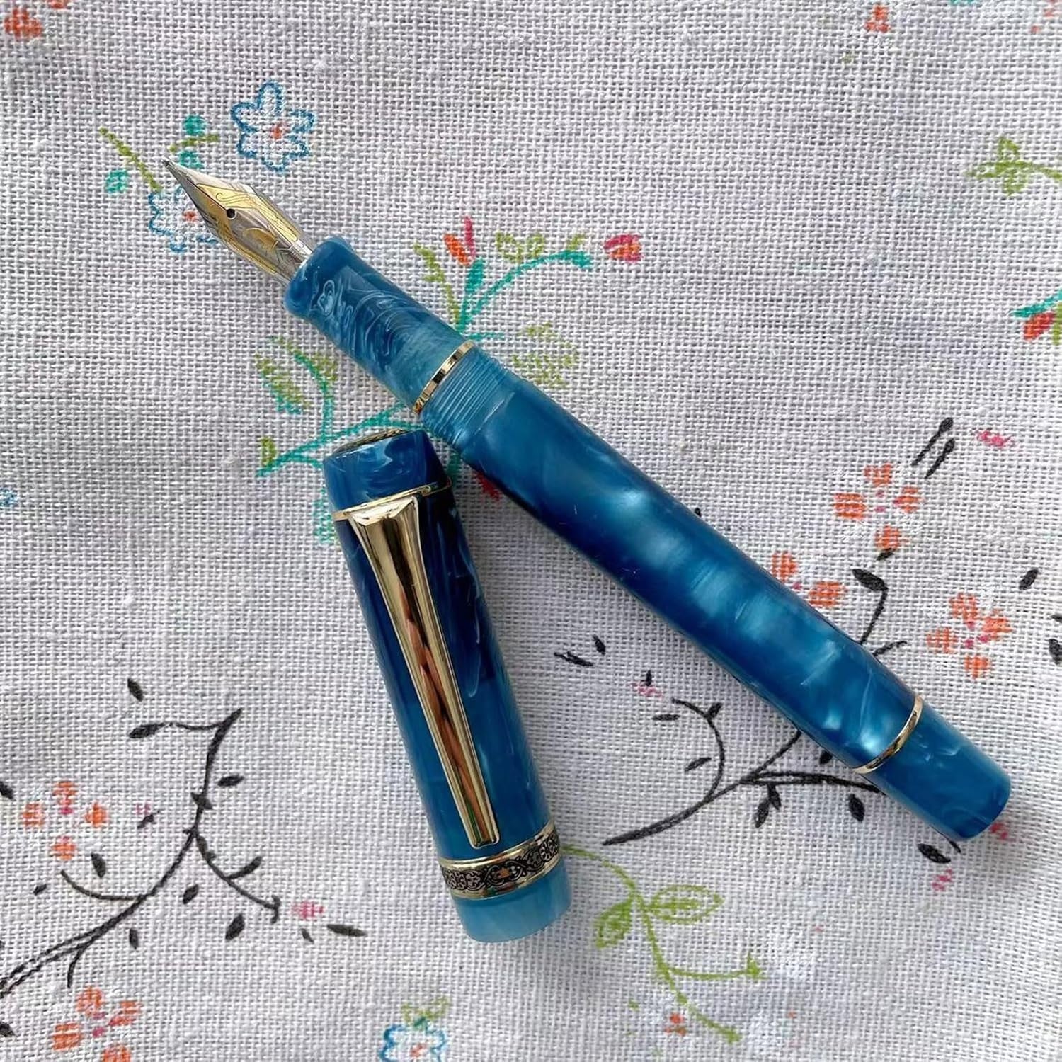 Elegant Colorful Cloud Silver Acrylic Pen Smooth Writing Professional Use