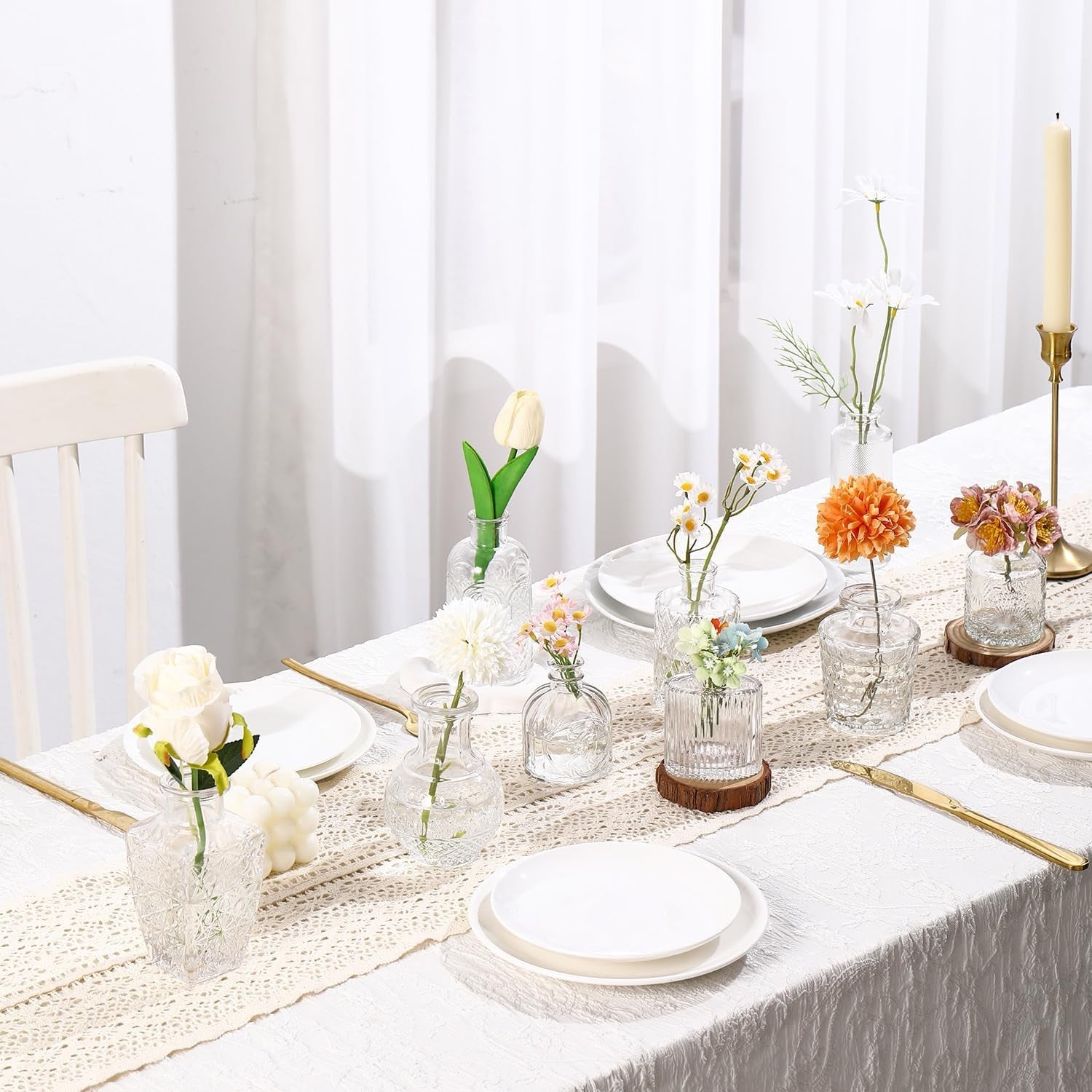 40pcs Clear Glass Bud Vases Wedding Table Centerpieces Mini Flower Decor
