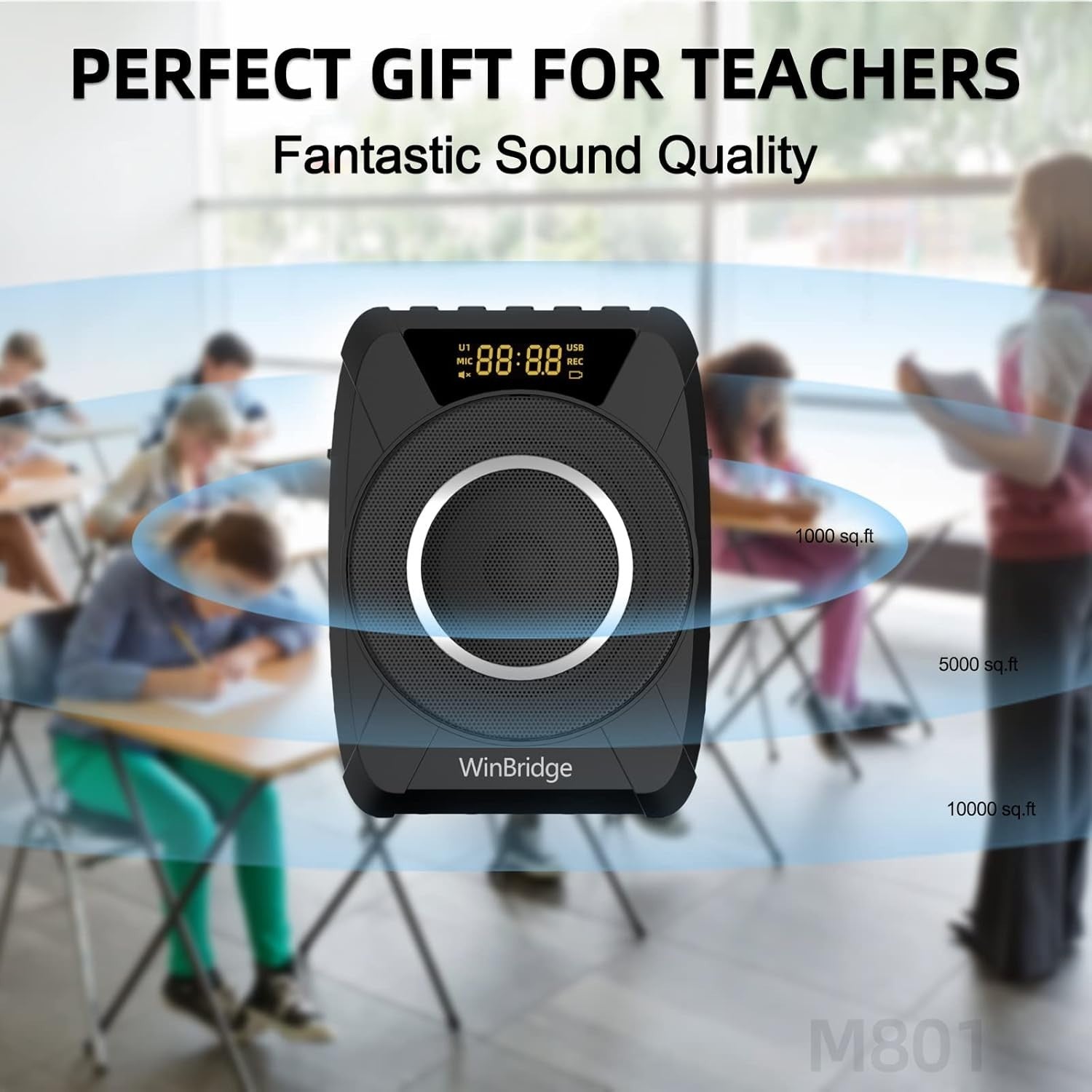 20W Bluetooth 5.0 Voice Amplifier Wireless Mic IPX6 15H PA