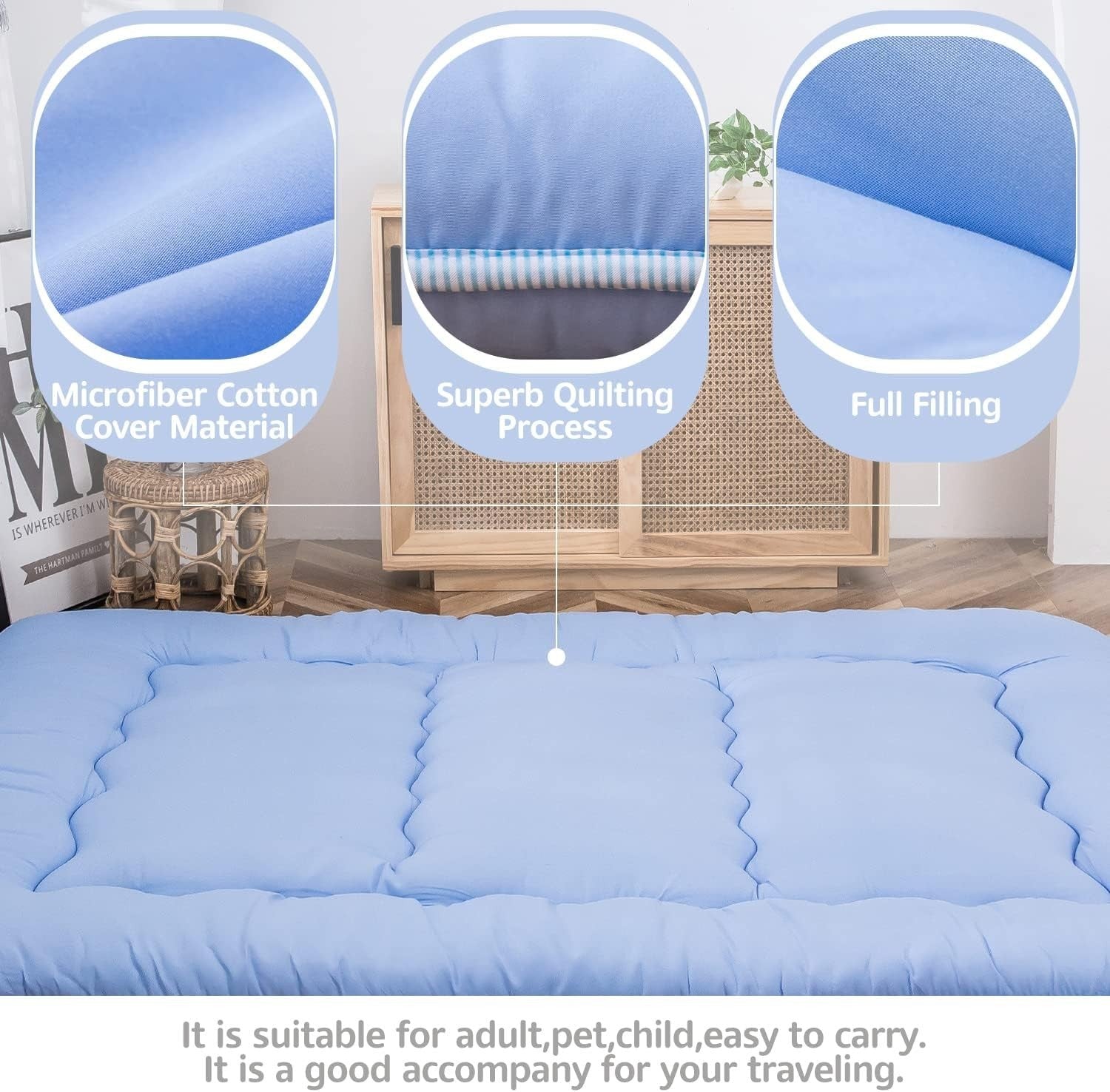 Thick Japanese Floor Futon Mattress Foldable Sleeping Pad Dormitory Mat