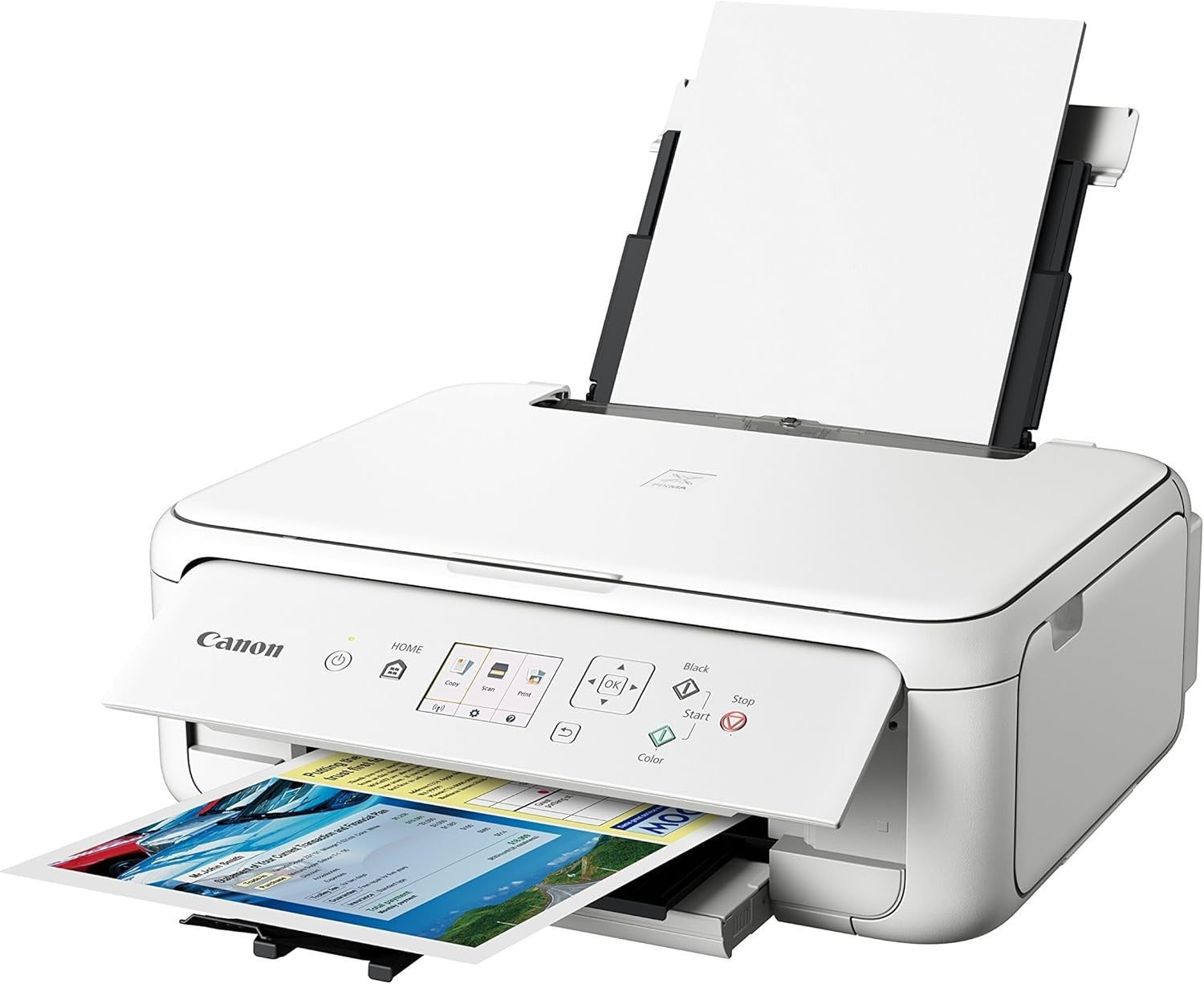 Wireless 3-in-1 Colour Printer A4 Duplex LCD Screen White