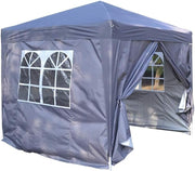 2.5x2.5M Grey Pop Up Gazebo With Sides Waterproof Outdoor Garden Party Tent