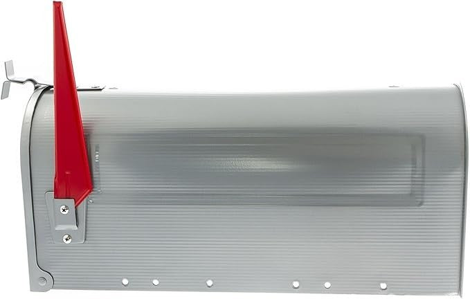 Lockable Silver Aluminium Mailbox Rustproof Outdoor Post Box Easy Access Design
