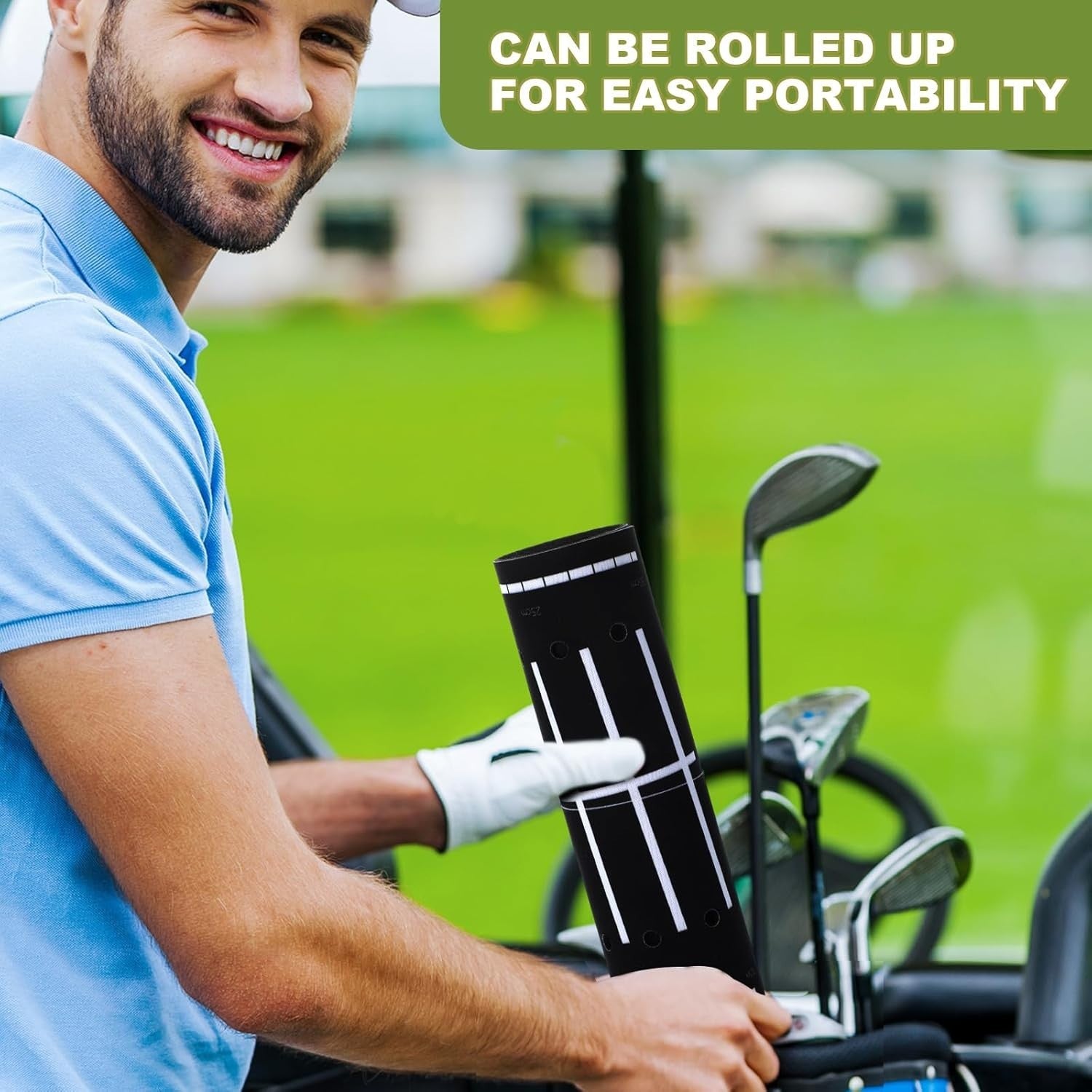 Indoor Golf Putting Mat Alignment Trainer 30x8.27in Practice Aid