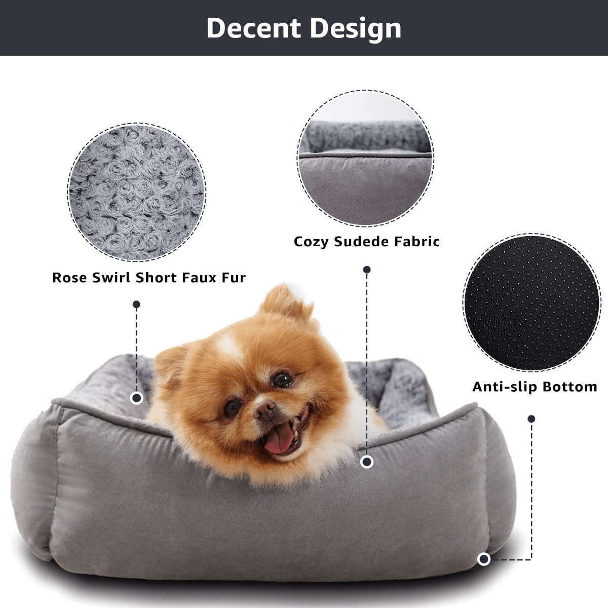 Large Dog Sofa Bed 90x70cm Washable Plush Calming Non Slip