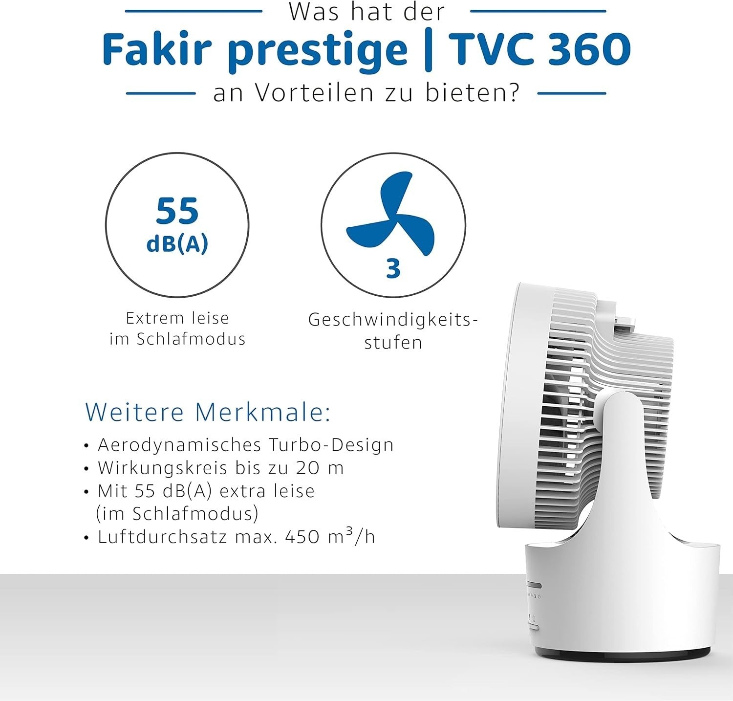 360° Oscillating Table Fan 3-Speed Remote Control Adjustable Tilt Quiet Cooling