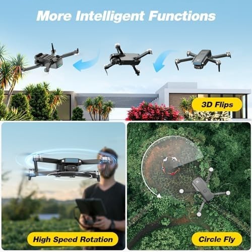 Foldable 1080P HD Camera Drone with Brushless Motors, 3D Flips & 30Min Flight