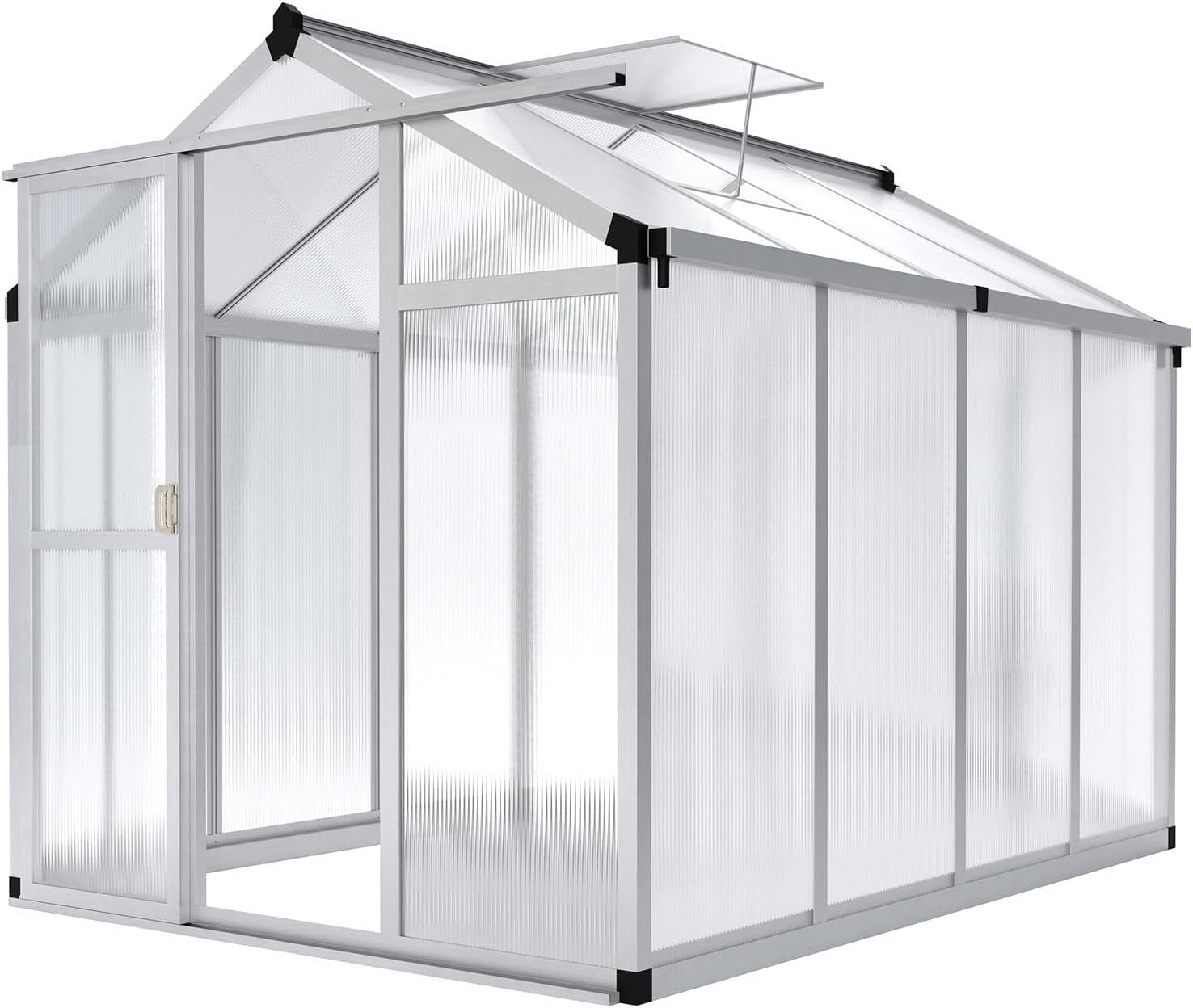 Heavy-Duty Aluminium Walk-In Greenhouse 240x180x200cm UV Panels & Sliding Door