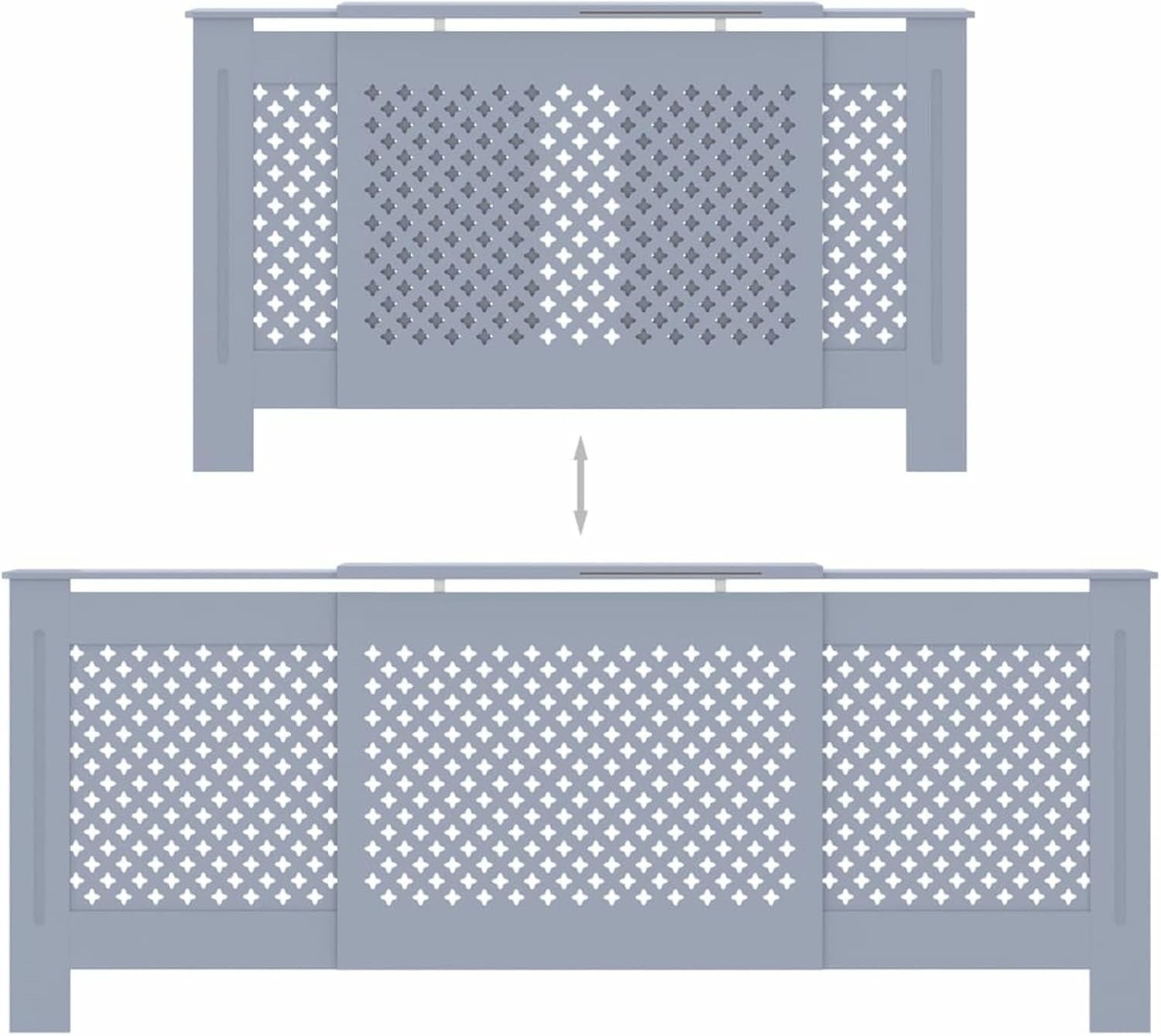 Grey Radiator Cover Cabinet | Large 205cm Modern MDF Heater Cover