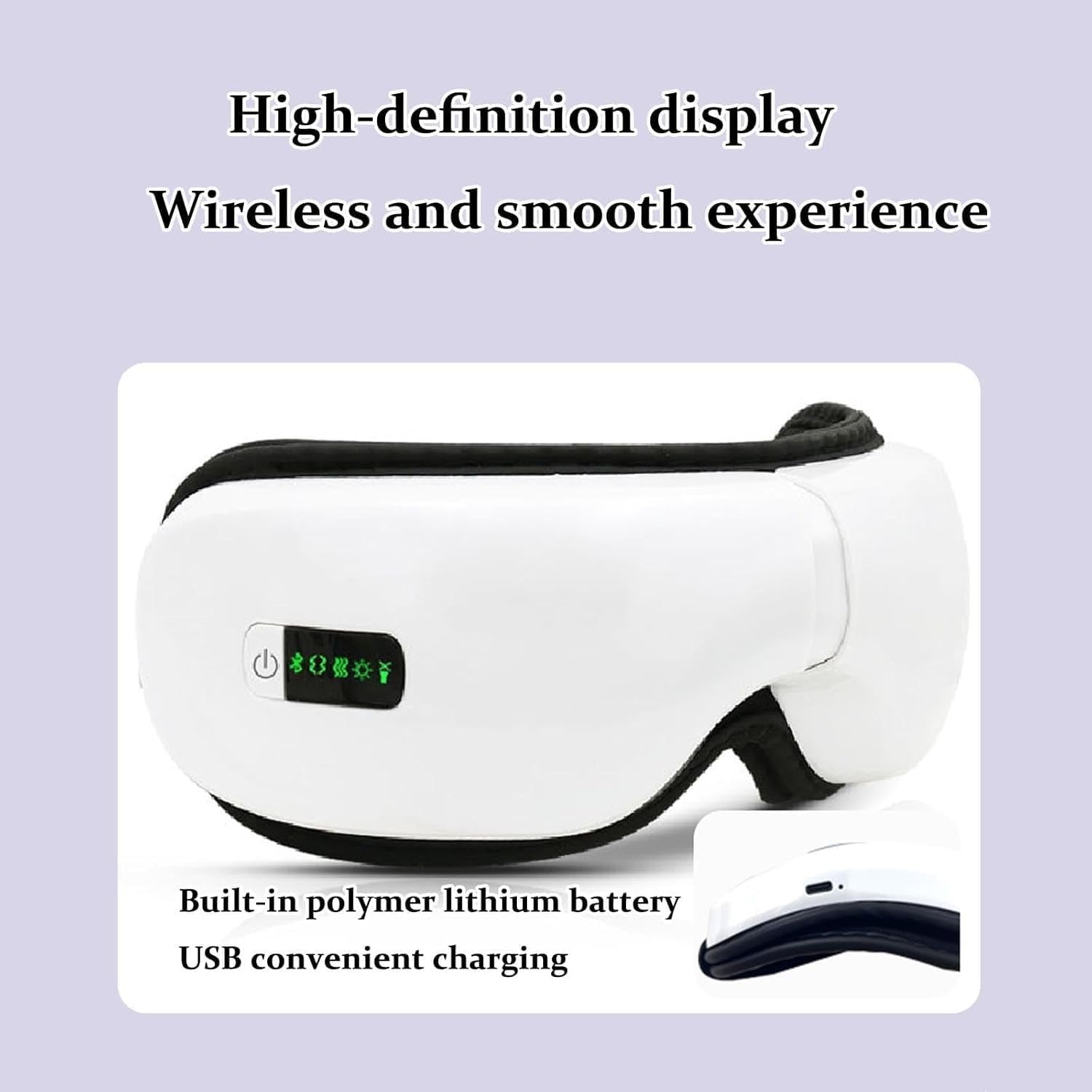 Air Pressure Eye Massager 42°C Heat Bluetooth 5 Modes