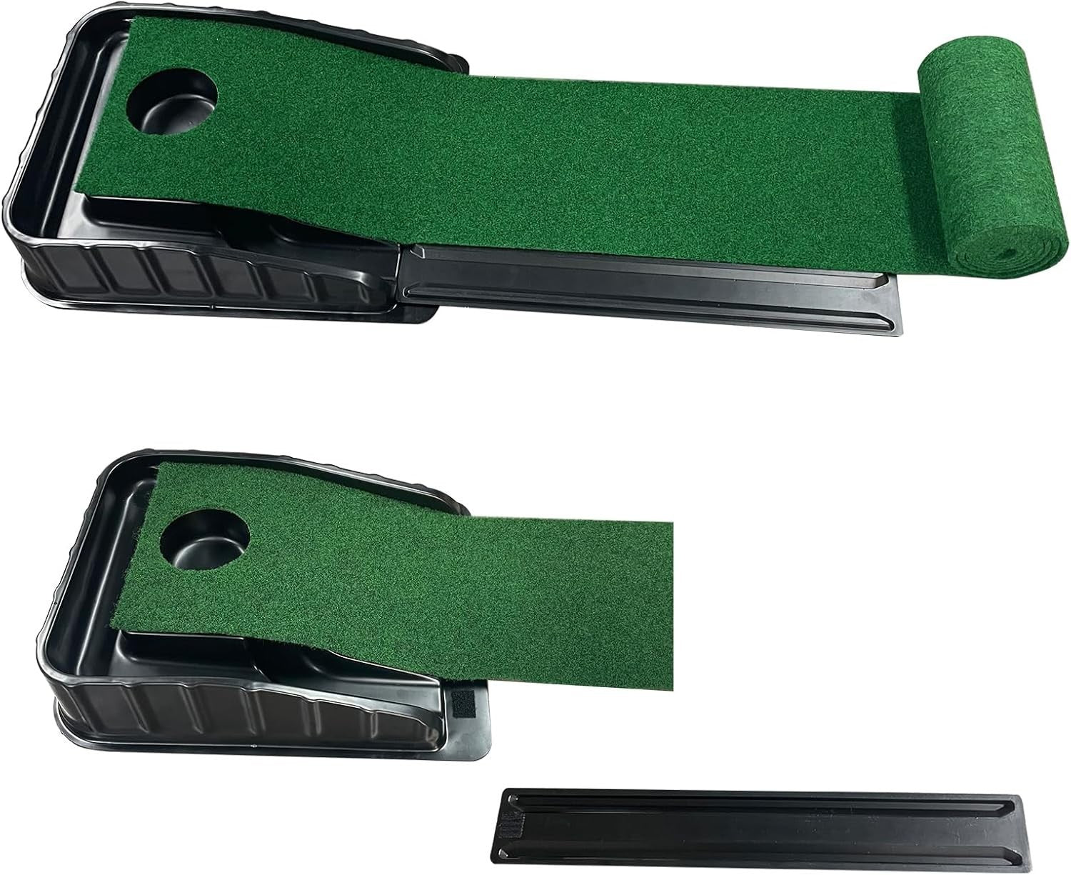 Golf Putting Mat 87" Indoor Practice Green Auto Ball Return Home Office