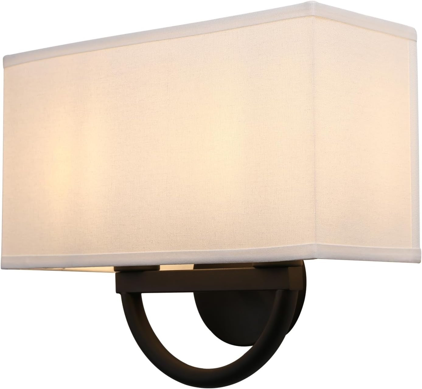 Modern Double Wall Light Fabric Shade Sconce for Bedroom & Living Room