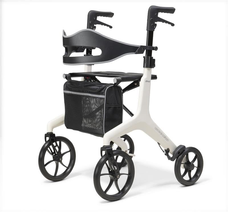 Ultra Lightweight Carbon Fibre Rollator Walker Folding Mobility 4 Wheels
