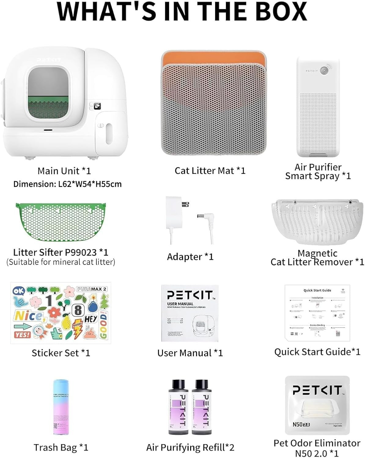 Automatic Cat Litter Robot 76L Smart App Controlled Odor Free Tray