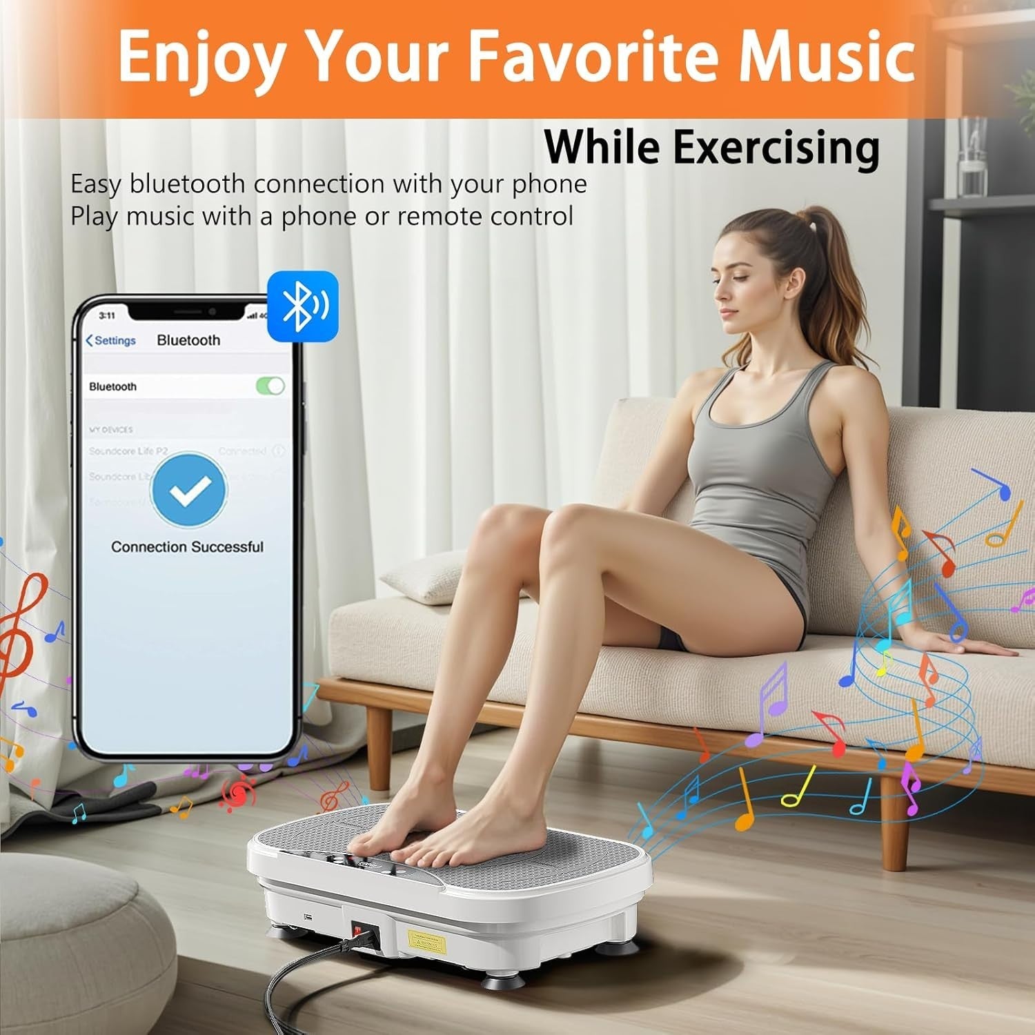 White Vibration Plate Exercise Machine for Weight Loss & Lymphatic Drainage