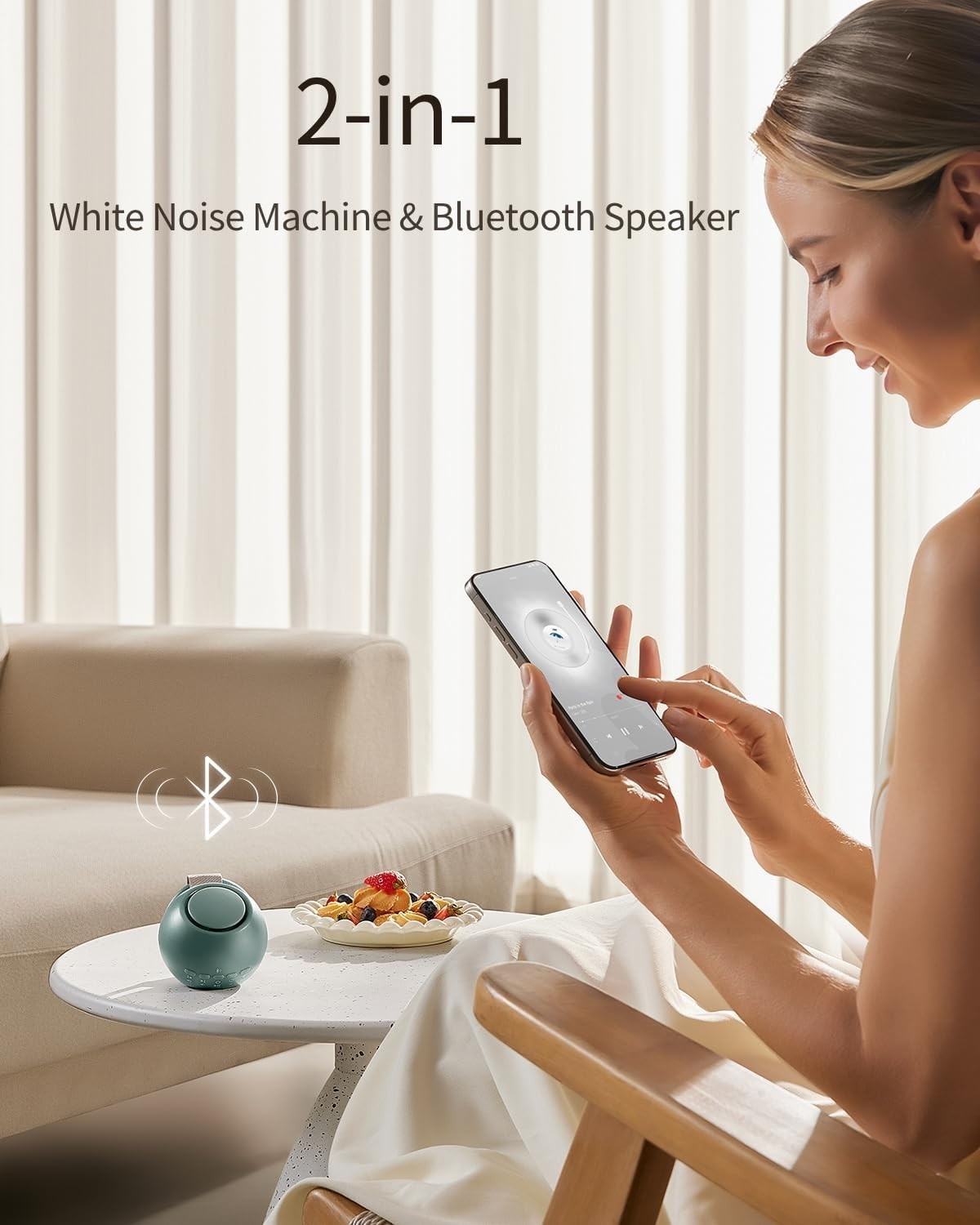 Portable White Noise Machine Baby Sleep Soothing Sound Bluetooth