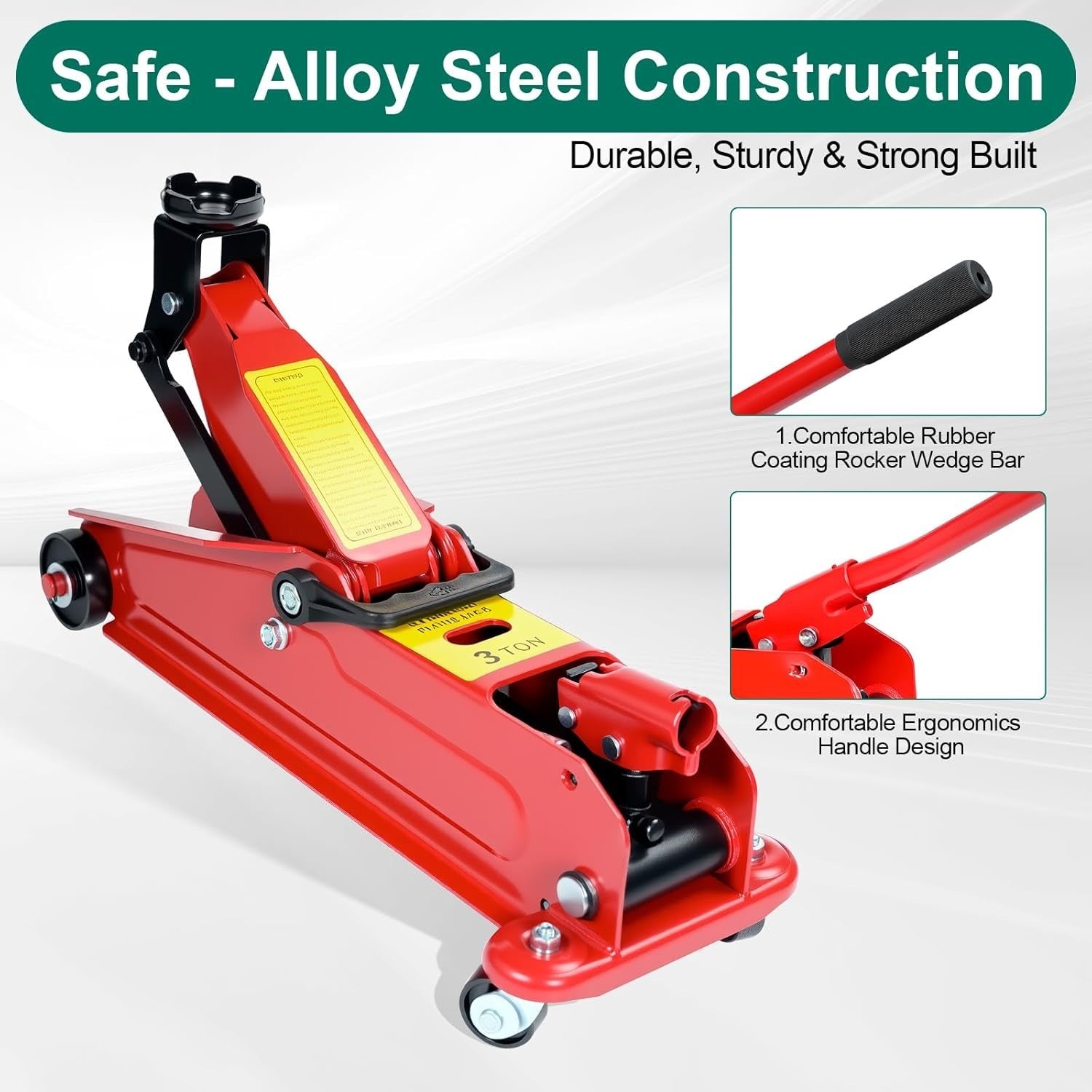 3 Ton Racing Trolley Jack Quick Lift Hydraulic Car Jack 135–370mm Heavy Duty