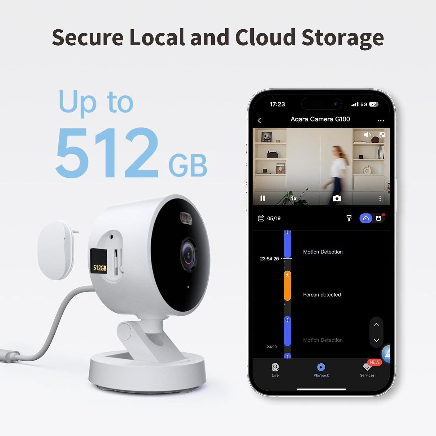 2K Indoor Outdoor Security Camera WiFi 6 AI Detection Night Vision