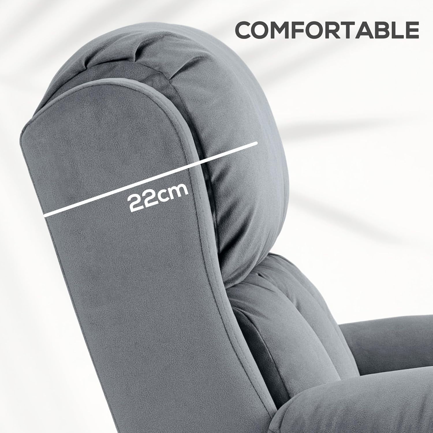Power Lift Recliner Chair Heat Massage 135° Recline Pocket Spring Leathaire Grey