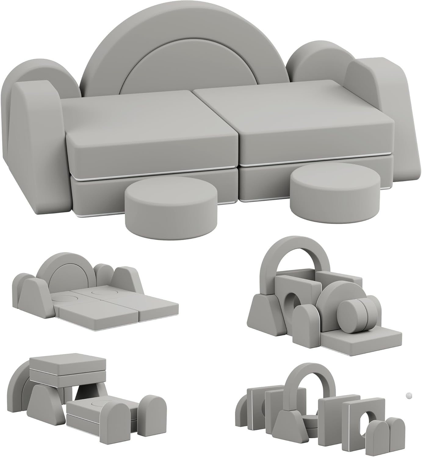 Modular Kids Play Couch & Sofa Bed, Soft Foam Fort for Creative Play