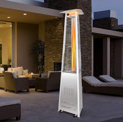 Outdoor Pyramid Patio Heater Gas Flame 42000BTU Adjustable Heat & Wheels