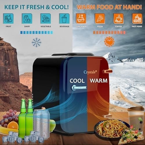4L Mini Fridge Cooler & Warmer | Compact, Quiet, Energy Efficient Black