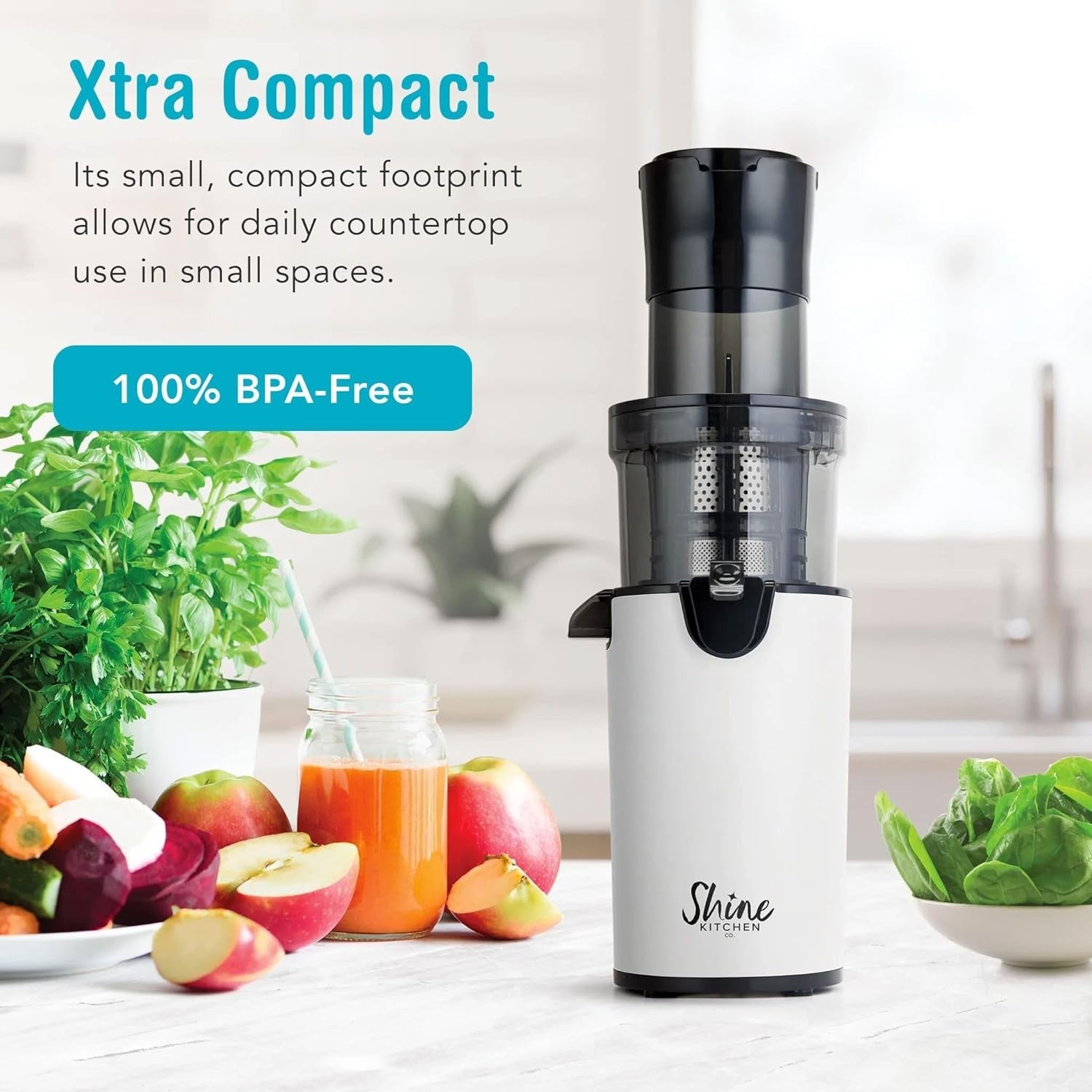 XL Mouth Cold Press Juicer Compact Stainless Steel Easy Clean High Yield