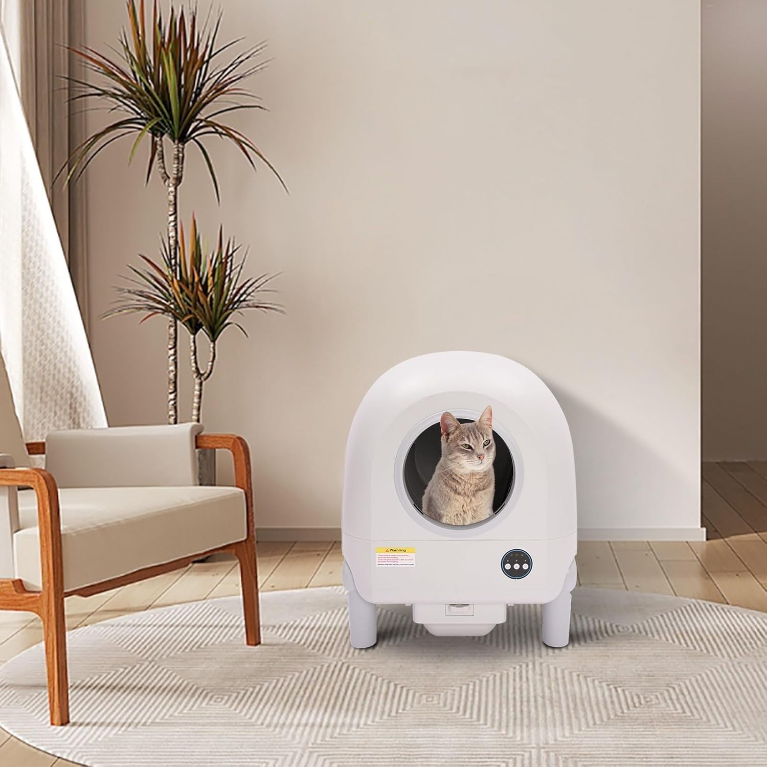 Self Cleaning Cat Litter Box App Control 68L Smart Odor Free XL