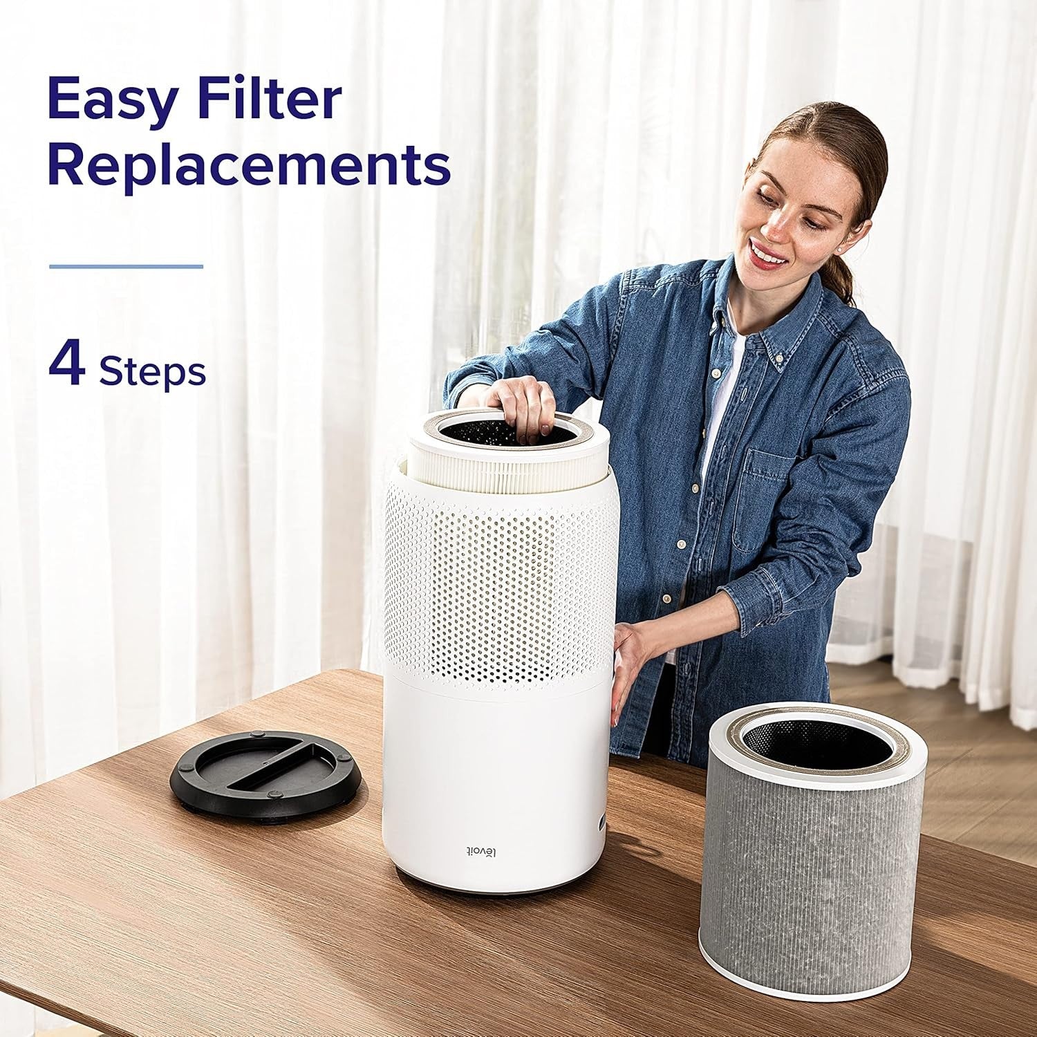 Smart HEPA Air Purifier Large Room 166m² CADR 400 Alexa Auto