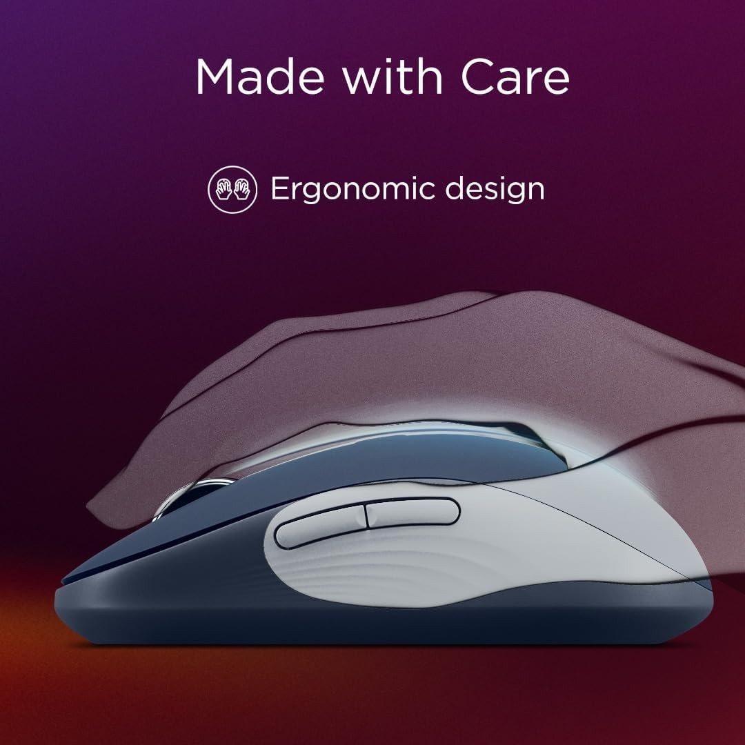 Silent Bluetooth Mouse Multi-Device 6 Button Ergonomic Blue